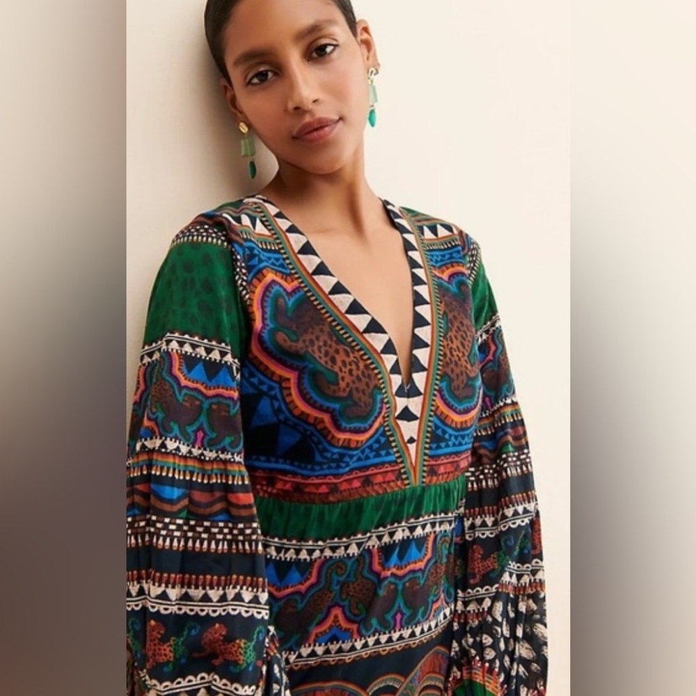 FARM Rio Multi-Color Printed V-Neck Mini Dress - Picture 3 of 6